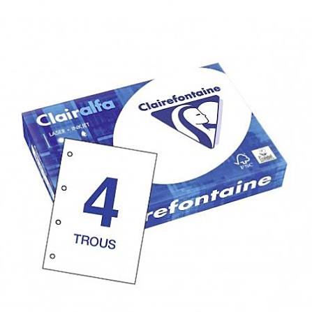 Papier a4 Clairalfa 80g perforé - ultra blanc, 500 feuilles
