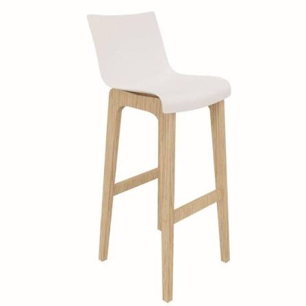 tabouret  dossier haut -blanc