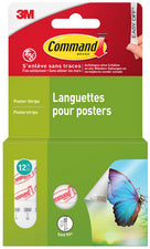 Languettes adhésives pour posters - lot de 12