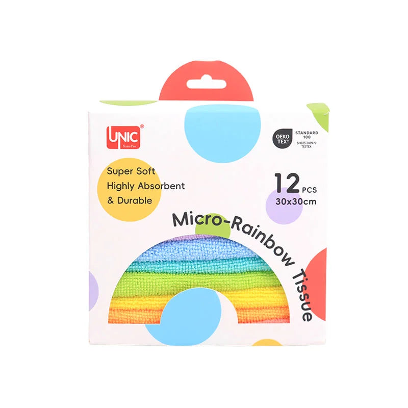 lavette microfibre éco multi usage 30x30cm -lot de 12