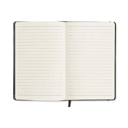 Carnet A5 noir - fermeture élastique -ligné jaune-80 feuilles