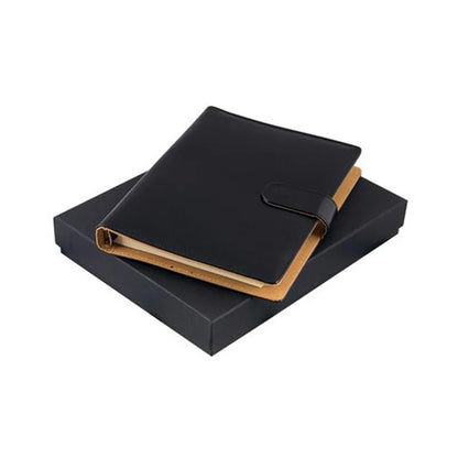 Organiseur de bureau simili cuir avec coffret cadeau A5 -noir
