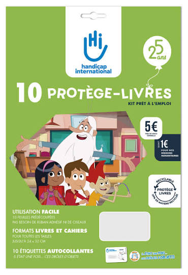LOT de 10 Protège-livres Kit Plio-handicap international
