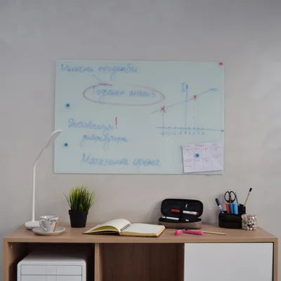 Tableau d'affichage design en verre 60x90cm - surface magnétique