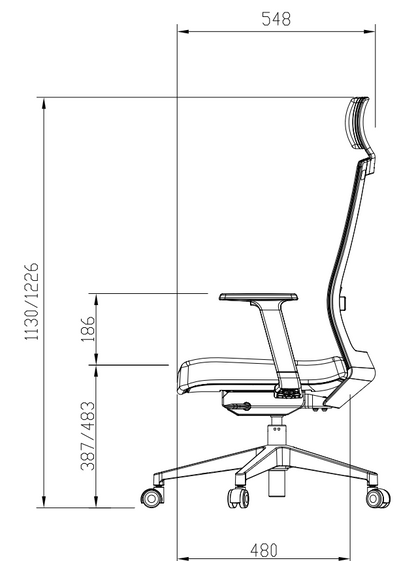 Siège Ergonomique Square avec têtière - Confort avancé- Noir