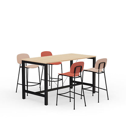 Table reunion 160x80 chene brunswick pietement noir-hauteur 104cm