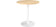 table haute diamétre 80cm hauteur 113cm chene  pied blanc