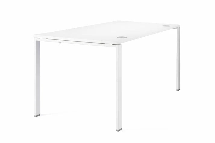 Bureau droit 4 pieds 140x80 cm gamme work- blanc